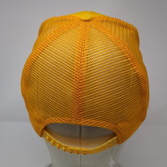 Sister Lakes Snapback Trucker Hat Yellow One Size Adjustable Mesh Back Winner - Picture 6 of 9
